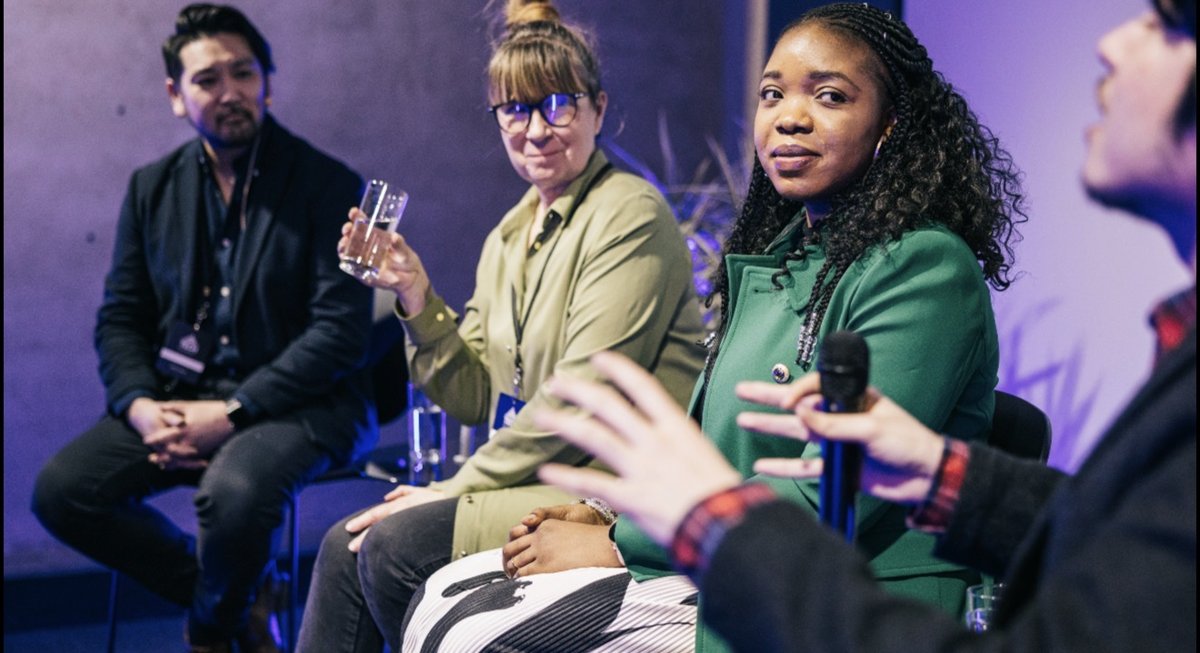 Panel discussion with an engaged speaker at a community event